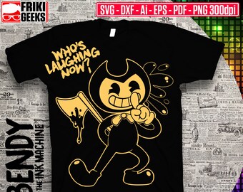 Bendy and the Ink Machine SVG, dxf, EPS, AI, PDF, PNG 300dpi, Cricut, Cutfiles Silhouette cameo, Digital Download