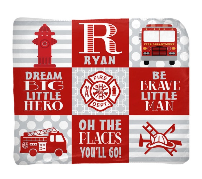 Fire Truck Baby Blanket Fire Truck Nursery Bedding Fire Etsy