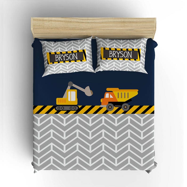 Construction Bedding Comforter Boy Duvet Cover Image 0
