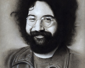 Jerry Garcia Disegno - Carboncino e Gesso - Stampa Fine Art 11x14