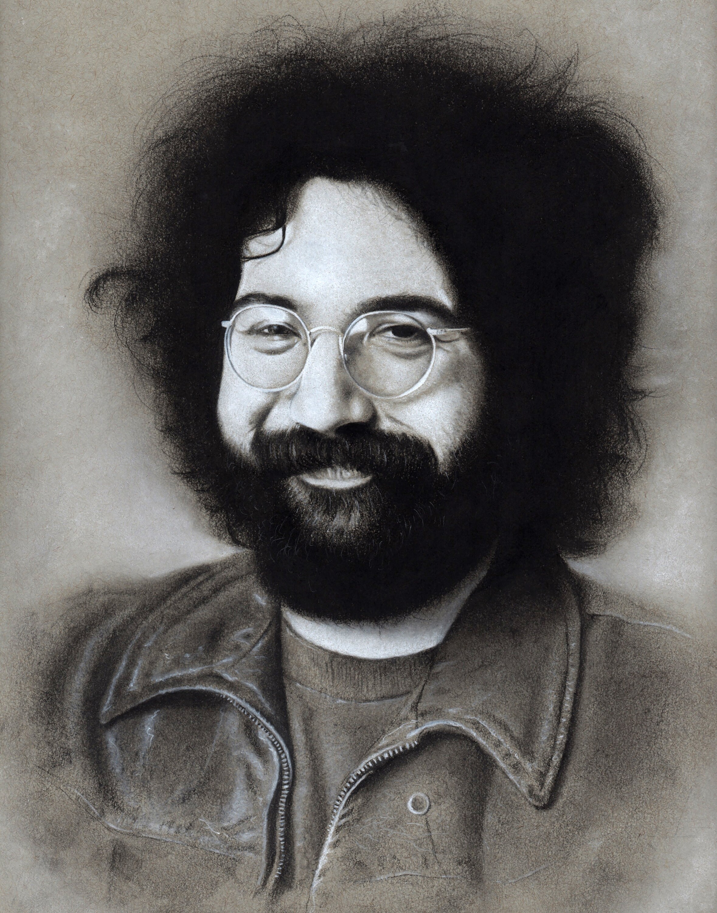Jerry Garcia Drawing Charcoal and Chalk 11x14 Fine Art Etsy