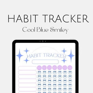 CoolBlue SMILEY / Diario / Semanal / Rastreador de hábitos de 30 días / Plantilla Goodnotes / Seguimiento de objetivos / Planificación de IPAD / Descarga instantánea de cartas A4 A5