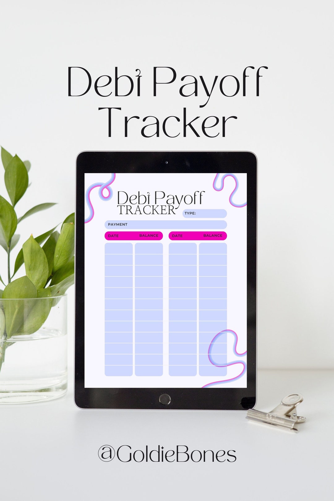 Pink Debt Payoff Tracker iPad | Printable Saving Plan (a4/a5/letter PDF ...