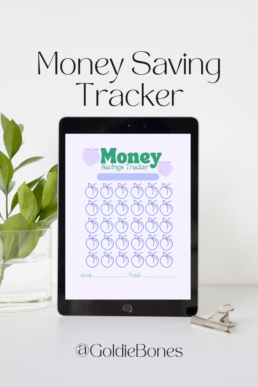 PEACHES Money Saving Tracker Vacation Saving Plan Goodnotes Template