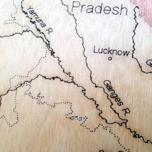 India Map Handmade Gift Wood Wall Art - Vintage Travel Home Decor - Etsy