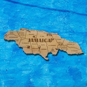 Jamaica Map Handmade Gift Wood Wall Art - Vintage Travel Home Decor