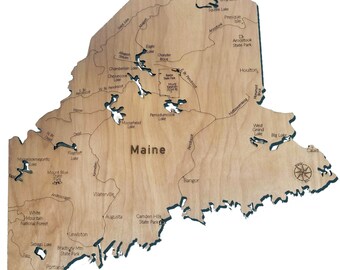 Maine State Wood Map