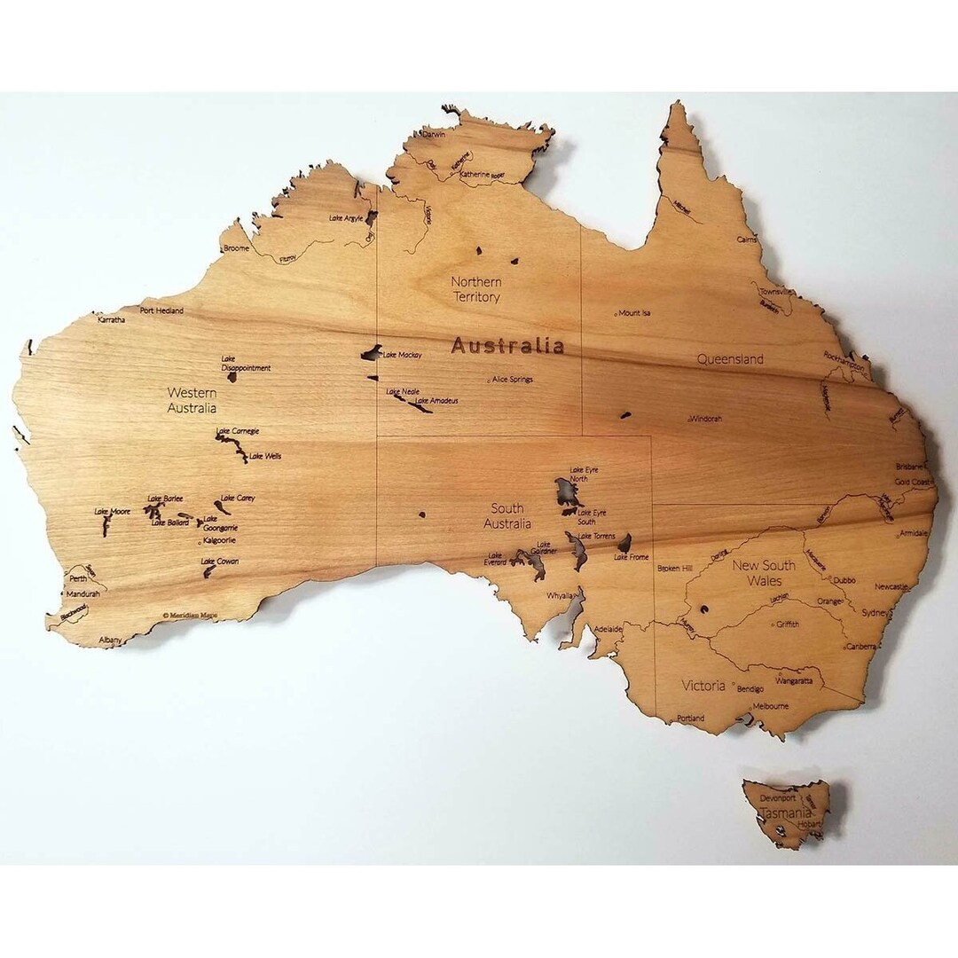 Australia Map Handmade Gift Wood Wall Art - Vintage Travel Home Decor ...