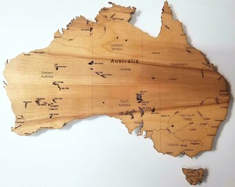 Australia Wood Map