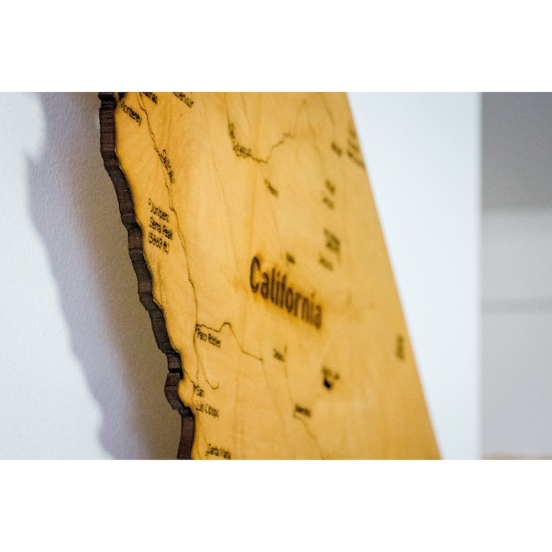 California Map Handmade Gift Wood Wall Art - Vintage Travel Home Decor ...