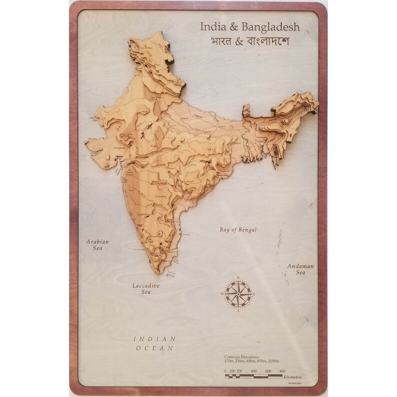 India Map Handmade Gift Wood Wall Art - Vintage Travel Home Decor - Etsy