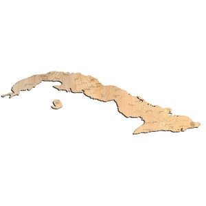Cuba Map Handmade Gift Wood Wall Art - Vintage Travel Home Decor