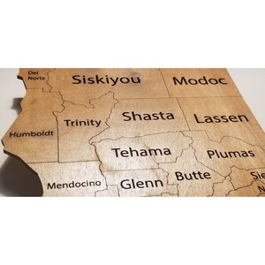 California State County Map Handmade Gift Wood Wall Art - Vintage ...