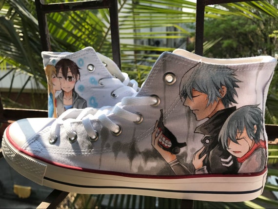 Custom Converse mariage peint chaussures Anime Converse Tokyo Ghoul/Kirito et Asuna kiss Custom Custom Custom Converse mariage peint chaussures Anime Converse Tokyo Ghoul/Kirito et Asuna kiss 850c9e