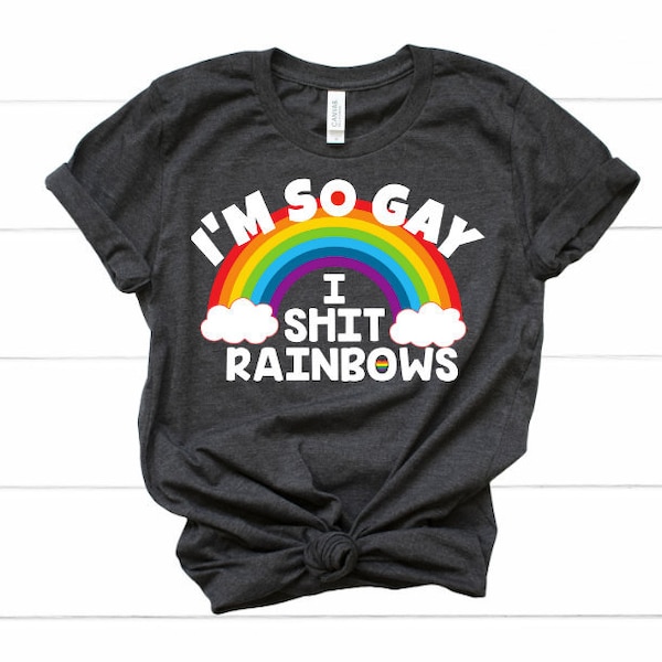 I'm So Gay I Shit Rainbows T Shirt, LGBT Pride Parade Shirt, Gay Pride, Lesbian Pride Tee, Equality Tee, Funny LGBT T Shirt, Chicago Pride