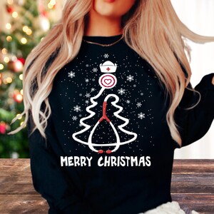 Nurse Stethoscope Christmas Tree Sweater | Cute Nurse Christmas Sweatshirt | Ugly Christmas Sweater | Women Holiday Shirt