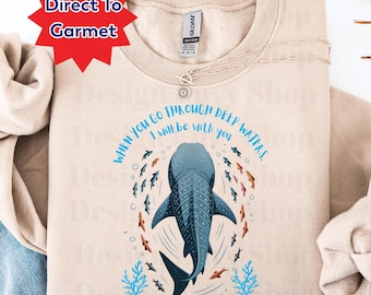 Christian Whale Shark Shirt, Isaiah 43:2 Bible Verse Tee, Faith Based Shirt, Christian Ocean Shirt, Religious Gift