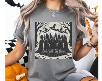Vintage Witch Girls Will Be Girls TShirt | Witchy Shirt | Halloween Witch Tee | Comfort Colors® Witch T-shirt | Halloween Gift For Women