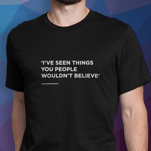 Blade Runner Camiseta, Simple, Cita, Ropa, Camiseta Unisex, Película, Texto