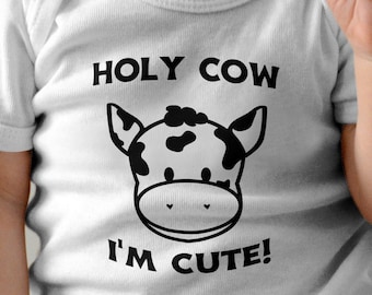 Holy Cow I'm Cute Svg, Baby Cow Svg, Cow Svg, Cute Cow Svg, Baby Farm Animal Svg, Farm Life Svg, Baby Body Svg, Baby Svg Cut Files