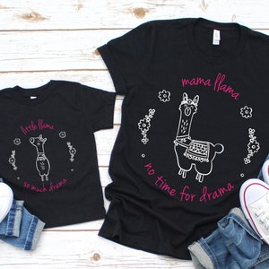 Llama Mama And Baby, Mommy And Me Svg, Llama Mama, Mommy Daughter Svg, Mama Llama Drama Svg, Sassy Toddler Sayings, Llama Svg, Llama Shirt