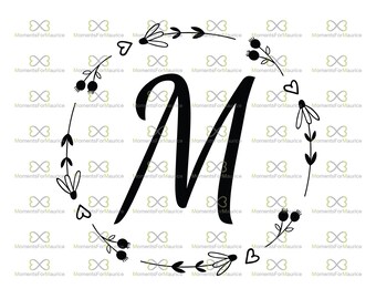 Fancy Letter M Svg Etsy