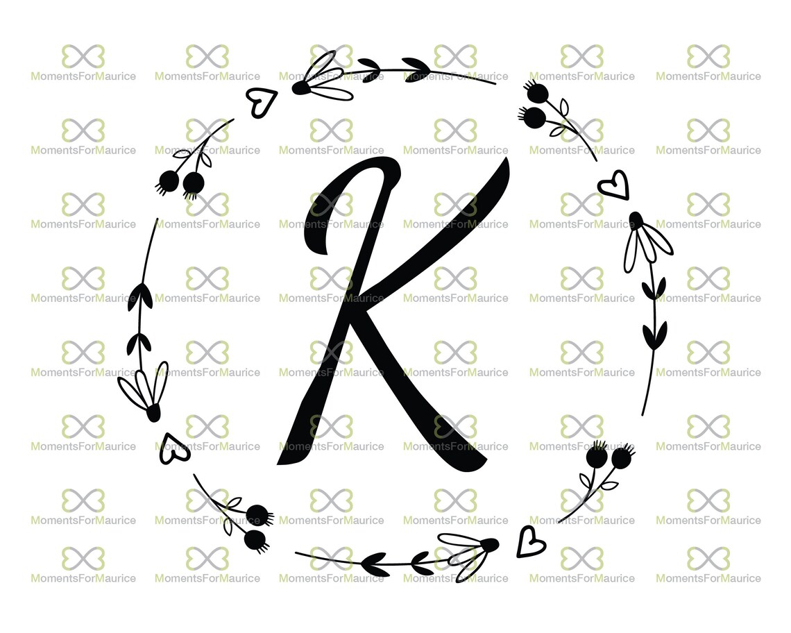 K Monogram Svg K Initial Svg Letter Svg Fancy Initial - Etsy UK