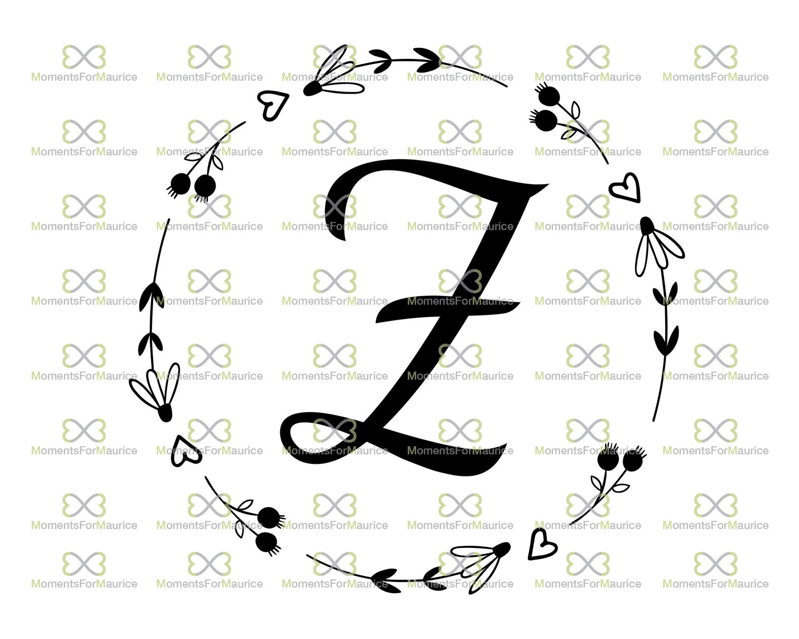 Download Monogram Z Svg Fancy Z Svg Baby Monogram Shirt Z Initial | Etsy