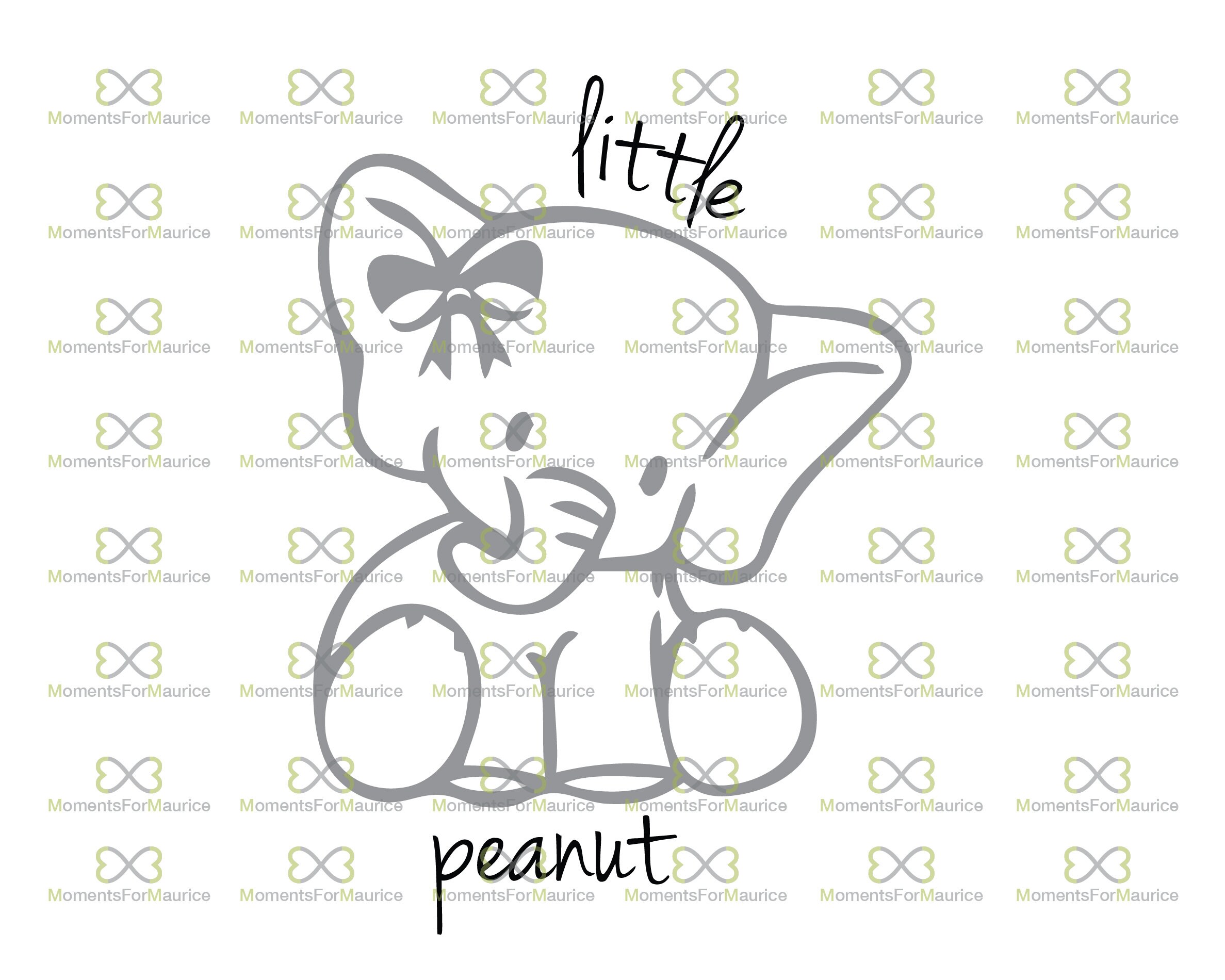 Little Peanut Svg Peanut Elephant Svg Cute Elephant Svg Etsy