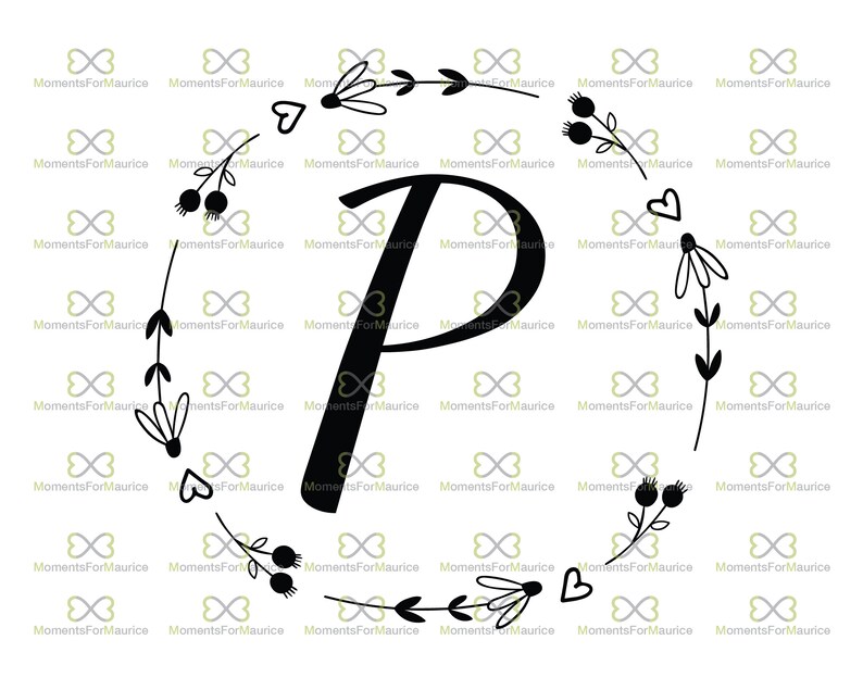P Initial Initial Svg Initial Monogram Svg Initial Svg for - Etsy