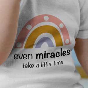 Miracle Baby Svg, Baby Announcement Shirt, New Baby Girl Svg, New Baby Svg, Newborn Girl Shirts, Baby Girl Rainbow, Rainbow Svg File
