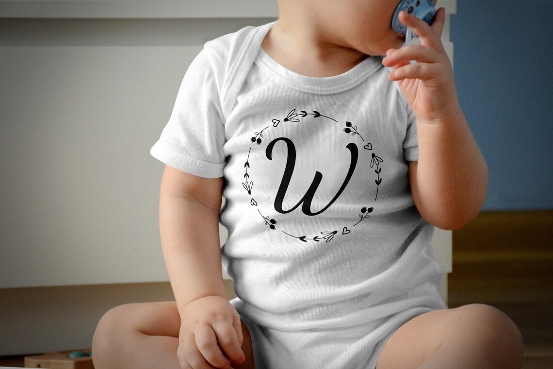 Download Monogram W Svg Fancy W Svg Baby Monogram Shirt W Initial | Etsy