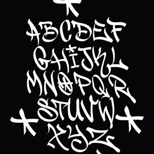 Graffiti Handstyle Alphabet Vector Font AI, EPS, SVG, Street Font ...