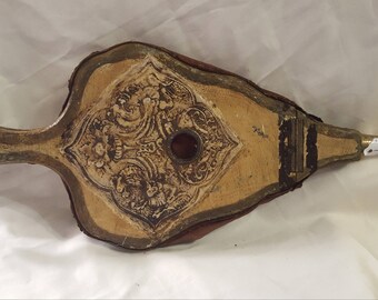 19 Century Antique Handcrafted Wood, Leather, and Brass,Fireplace Bellows, Father's Day Gift, Free Shipping