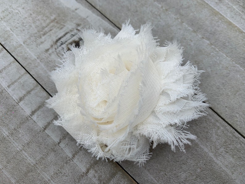 Gift for Teen Daughter Ivory Shabby Flower Hair Clip Cream Floral Christening Barrette for Baby Girl Photo Shoot Prop for Toddler