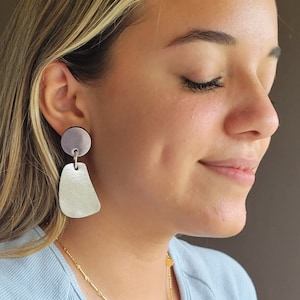 Geometric Leather Statement Earrings: Avant Garde Silver Dangle