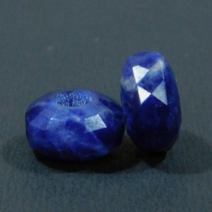 Natürliche Lapislazuli Rose Schnitt facettierte europäische Armband Fit Charm Rad Form Perlen-Großloch Perlen-Großloch Perlen-14 x 8 mm 5 mm Loch 5 Stück