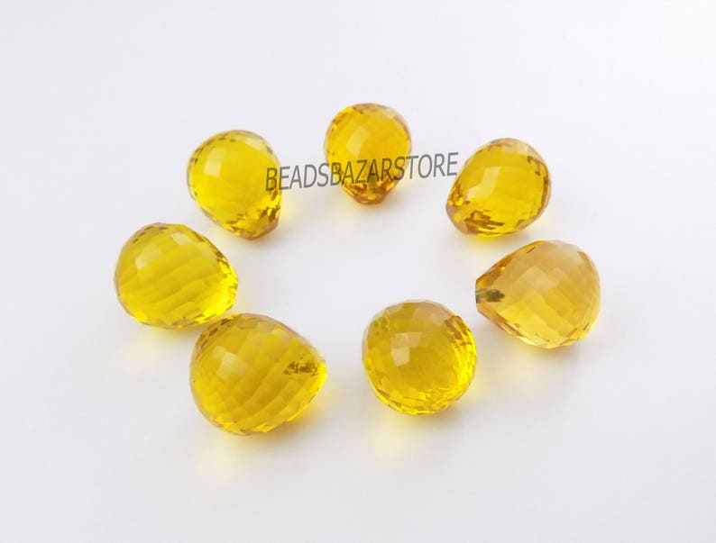 AAAA Leman Hydro Quartz Faceted Handmade Teardrop Top Half Drill 14x16mm 6 Piece Perfect For Earring 3 Matched Pair