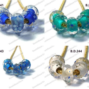 AAA-Qualität erstaunliche facettierte Lampwork Radform Großlochperlen, Europäisches Armband Muranoglasperlen, Repand Stripped Beads, 10 x 16 mm, B.D.244