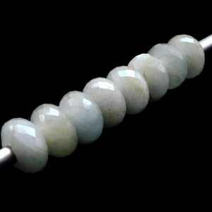 Natural Earth Mined Aquamarine Handmade Faceted European Bracelet Big Hole Beads,Large Hole Beads,  8x14mm 5mm Hole 8 Piece Lot-A.Q.002