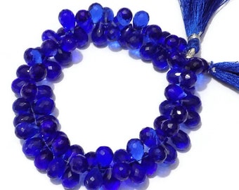 AAA Blue Kyanite,Hydro Quartz ,Faceted,High Polished Tear Drop,Briolette Beads,Jewelry Making,6x9mm-8x12mm 8 Inch Strand