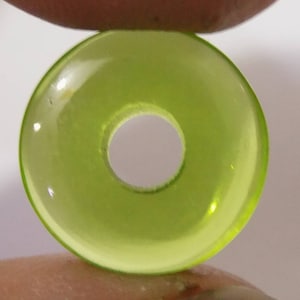AAA Peridot Hydro Quartz, Donut Beads, Round Circle Beads, Round Big Hole Beads, Round Spacer Beads, Handmade Beads, 2 Piece 12mm-25mm