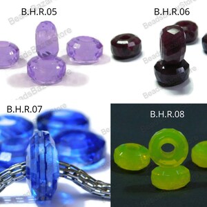 AAA multi-edelstenen handgemaakte roos geslepen, Europese armband, bedels kralen, grootgatkralen, Europese armband, kralen, 8 x 14 mm-5 mm gat-B.H.R.08