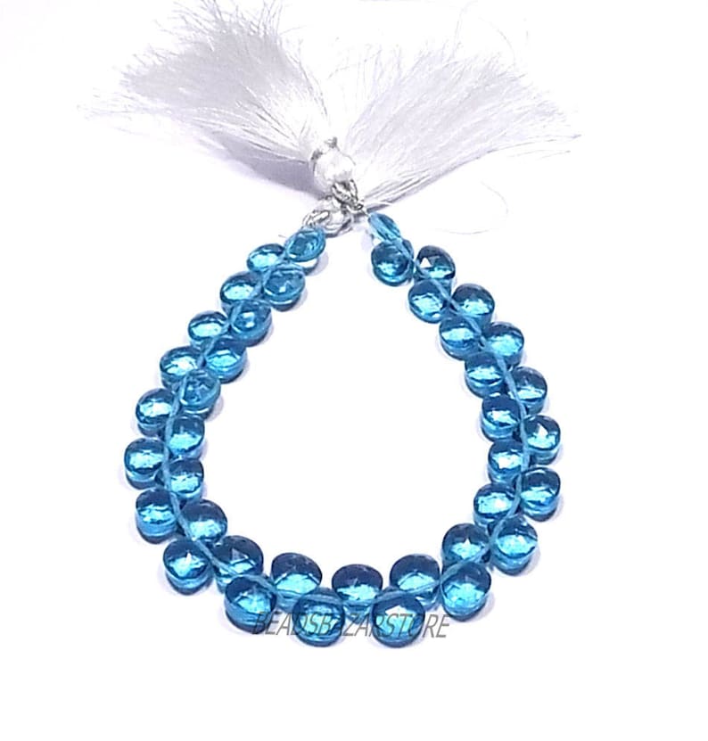 AAAA Neon Apatite Hydro Quartz Faceted Handmade Heart Shape Side Drill Briolette Beads 8x8mm 8 Inch Strand