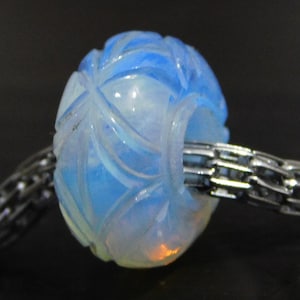 AAA Simulated Fire Opal, Handmade Carved Rondelle Shape Beads, 8x14mm-10x16mm Size, Big Hole Beads, Large Hole Beads, 3mm-6mm Hole, 5 Pieces