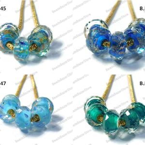 AAA-Qualität erstaunliche facettierte Lampwork Radform Großlochperlen, europäische Armband Muranoglasperlen, Repand Stripped Beads, 10 x 16 mm, B.D.248