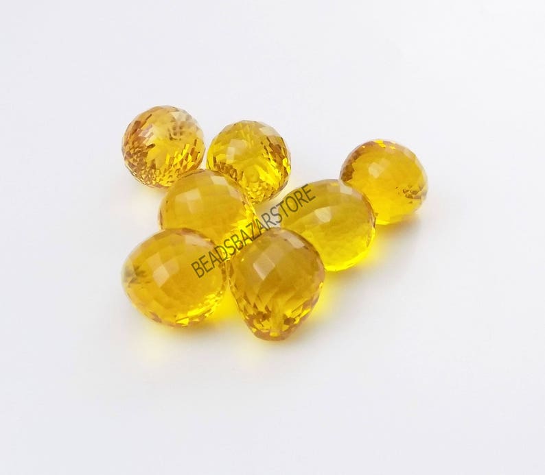 AAAA Leman Hydro Quartz Faceted Handmade Teardrop Top Half Drill 14x16mm 6 Piece Perfect For Earring 3 Matched Pair