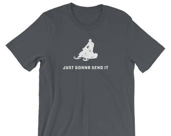 Just Gonna Send It - Larry Enticer Canadian Snowmobile Stunt Short-Sleeve Men's/Unisex T-Shirt