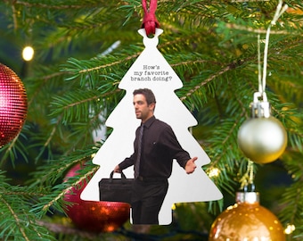 How&#39;s my Favorite Branch Doing? - Ryan, The Office Christmas Wooden Ornament