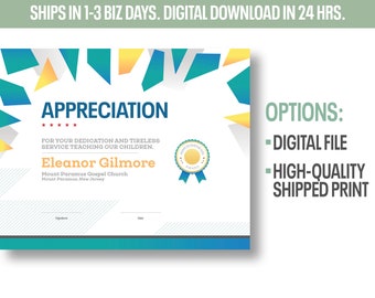 Appreciation Editable Certificate Template | Print | Style A